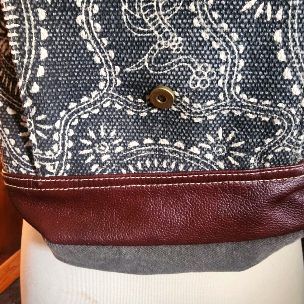 Myra Leather And Cowhide Fabric Stylish Square Backpack - Picture 9 of 15
